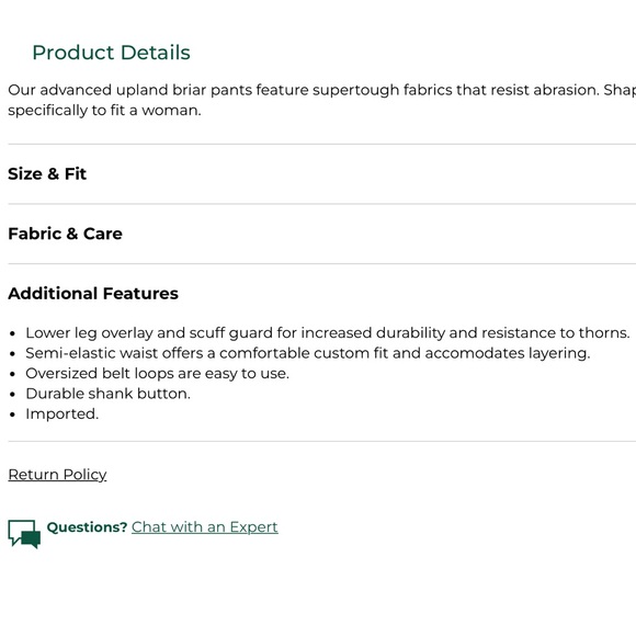 🫎  L.L. Bean Briar Proof Pants Twil- Sz 42 X 26-30 - Picture 5 of 16